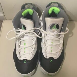 Nike Jordans lime green black and white size 7 Youth